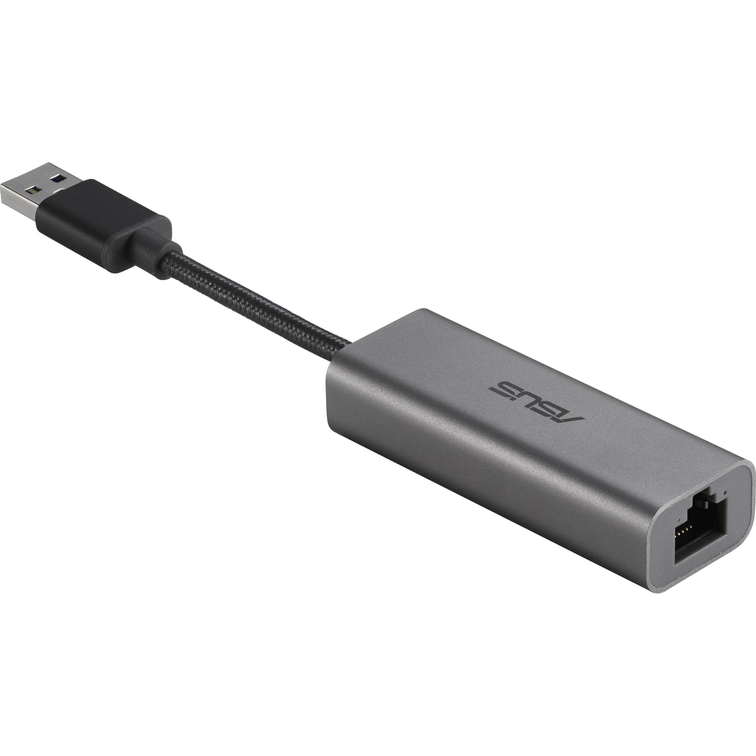 ASUS WL-USB USB-C2500 (USB, RJ45 (1x)), Netzwerkadapter, Schwarz