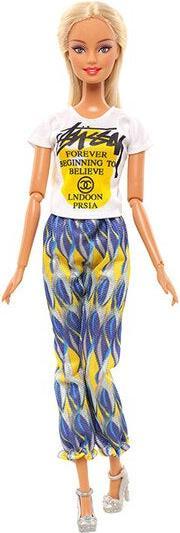 Image du produit Hermex Ken et Barbie Pantalon et T-shirt Set de mode par paire Blanc Bleu