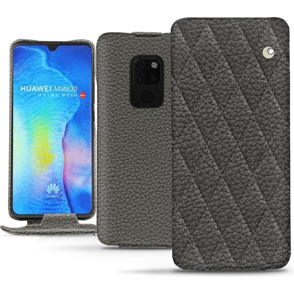 Noreve Lederschutzhülle vertikal (Huawei Mate 20), Smartphone Hülle, Grau
