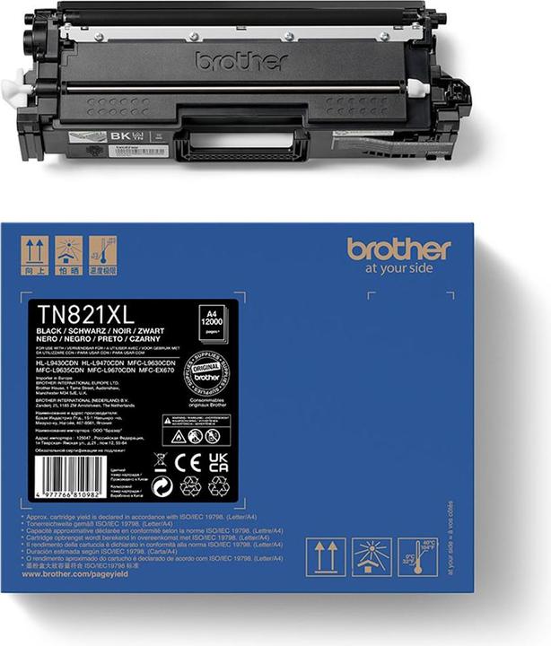 Actual product image Brother TN-821XLBK Super High Yield Toner Cartridge for EC Prints (FC)