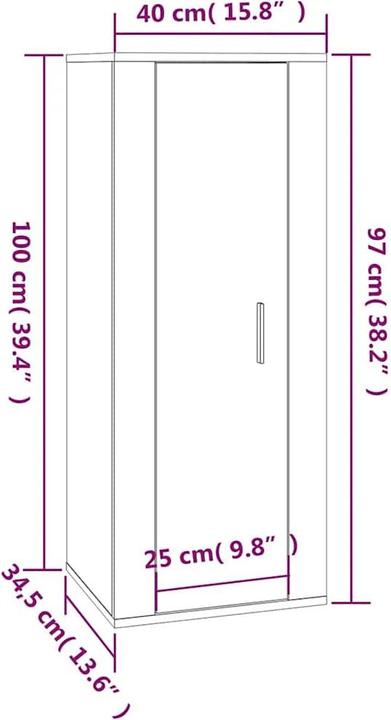 Produktbild vidaXL TV-Wandschrank (40 x 34.50 x 100 cm)