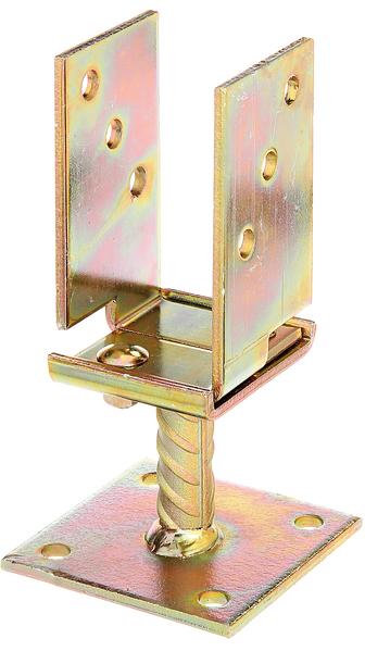 Actual product image Alberts U-post support adjustable for screwing on 71-131 x 110 x 70 mm, galvanised yellow, 1 pc. (1 pcs.)