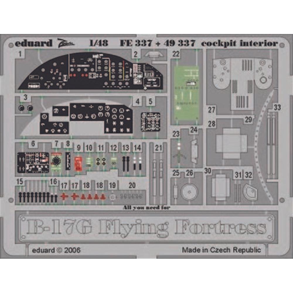 Eduard B-17G Flying Fortress cockpit interior für Revell/Monogram Bausatz