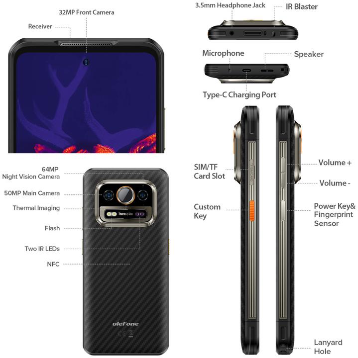 Actual product image Ulefone Armor 25T (256 GB, Frost Black, 6.78", Dual SIM, 4G)