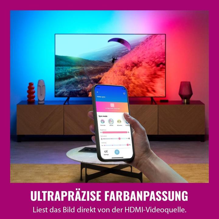 Image du produit WiZ HDMI Sync Box + Lightstrip 55 bis 65 Zoll (Multicolore, 290 cm, Intérieur)