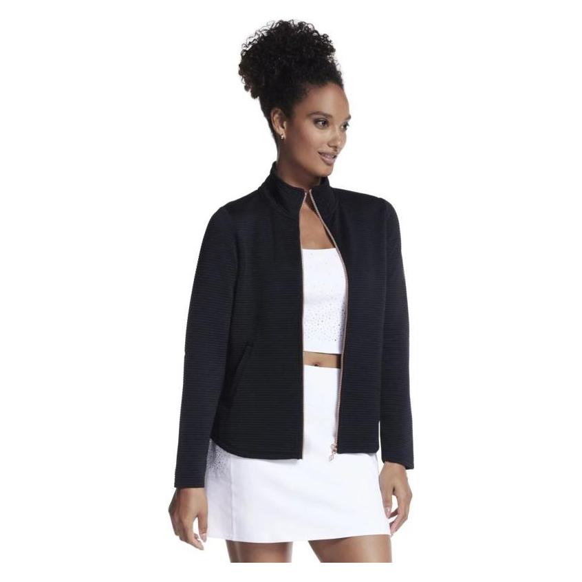 Skechers, Vrouwen, Springer, Die Kapuzenlose Kapuzenjacke Gowalk Sh, Zwart, (M)