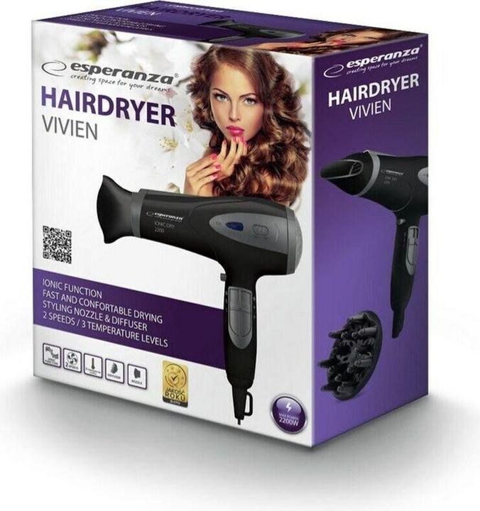 Productafbeelding Esperanza FÖHN 2200W IONISCH VIVIEN EBH005K (2200 W)