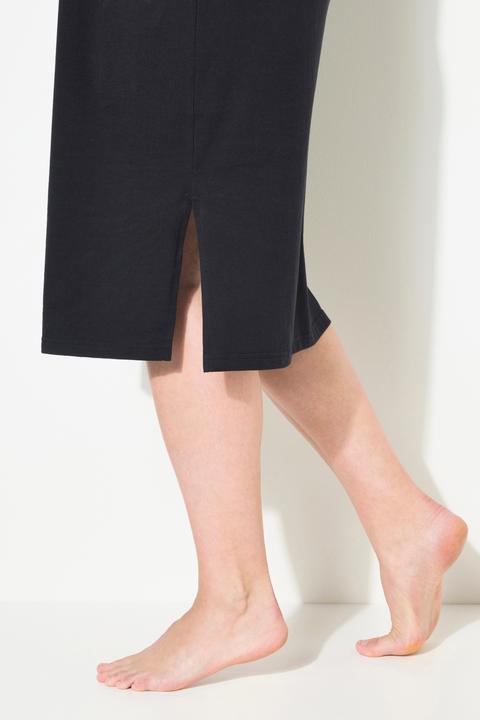 Image du produit Ulla Popken Chemise de nuit avec bordure fantaisie – col en V et manches 3/4 (50, 52)