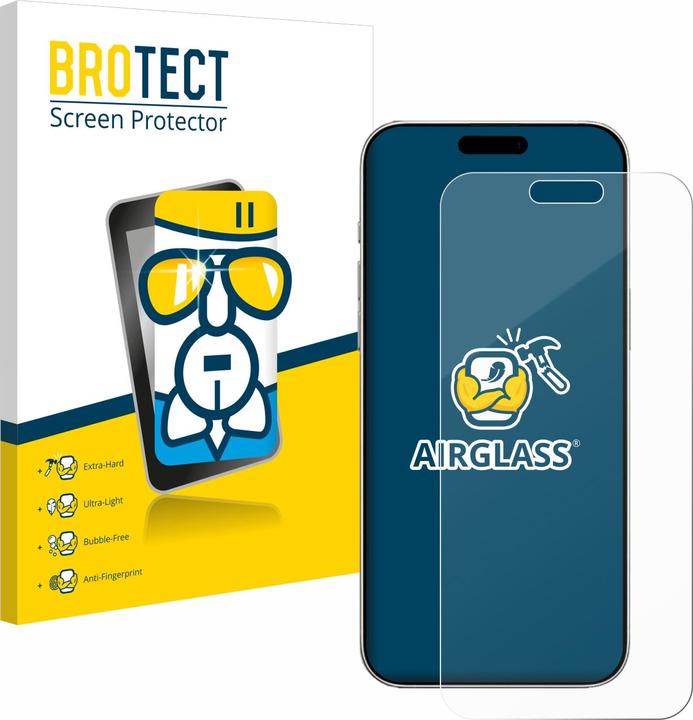 BROTECT Verre de protection Film de protection en verre Film de protection d'écran clair (1 pièce(s), Apple iPhone 16 Pro)
