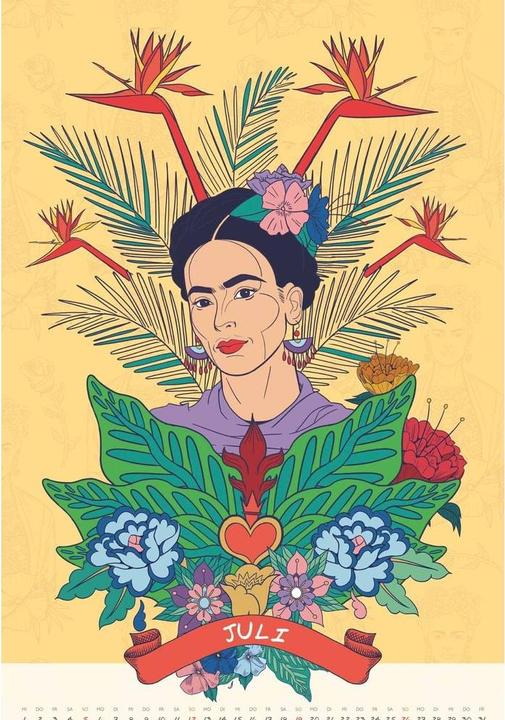 Actual product image Frida Kahlo 2026 - Wandkalender - Hochformat 33 x 49,5 cm - Mit Spiralbindung