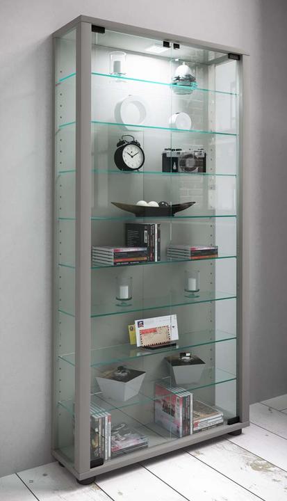 Actual product image VCM Collection stand display case wood glass Lumo Maxi (59 x 18 x 113 cm)