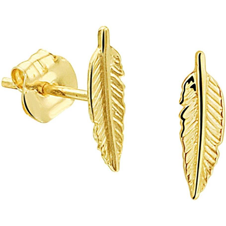 Marie, Orecchini, Celeste über -Knotenfeder - Gold, (Giallo oro)