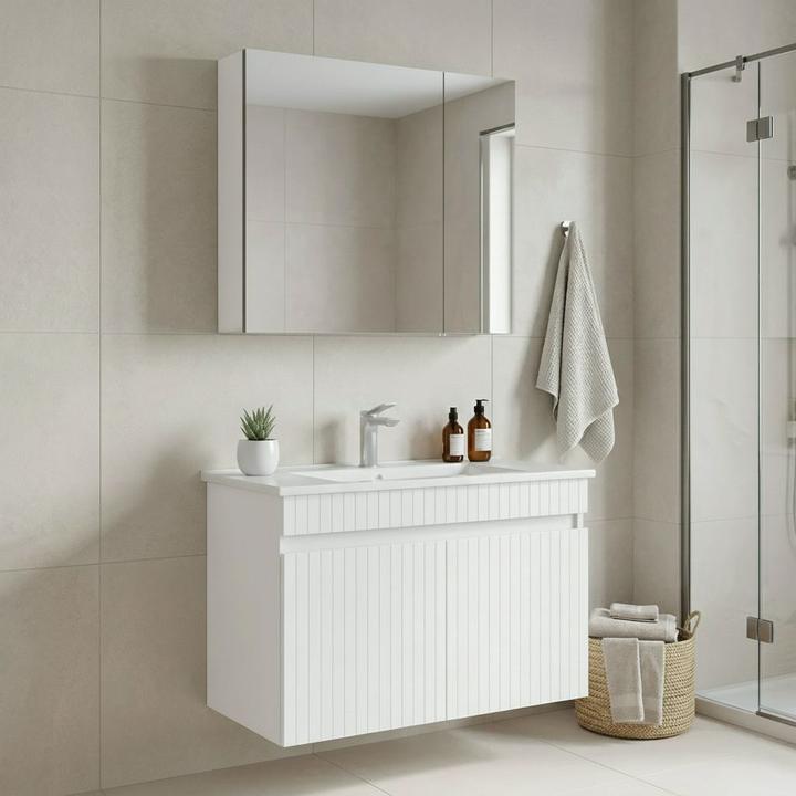 Produktbild Homitis Tivoli 85 Bathroom Cabinet With Sink & Mirror Set (2 Pieces)