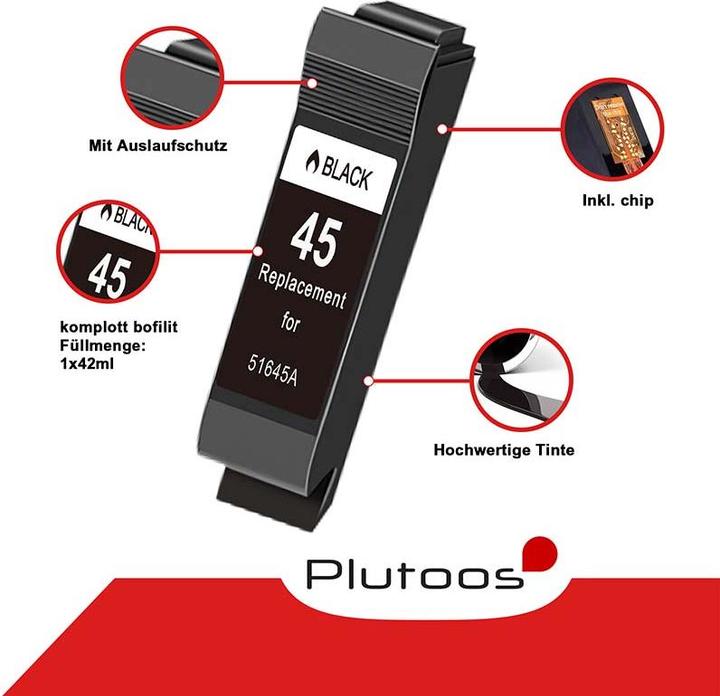 Actual product image Plutoos HP 45XL HP 78XL Cartridges XXL compatible, set of 2 BK+CL (CL, FC)