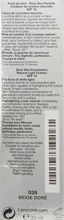 Produktbild Lancôme Teint Miracle - Beige Doré 035 (035 Sable Dore)