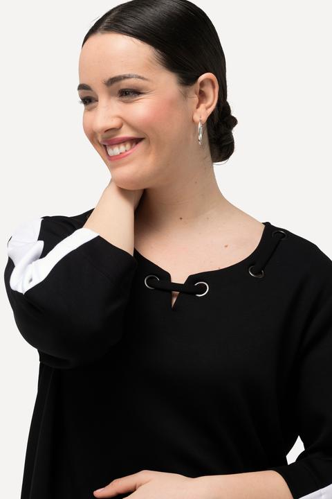 Produktbild Ulla Popken Sweatshirt, Ösen, Rundhals, 3/4-Arm, extraweich (50, 52)