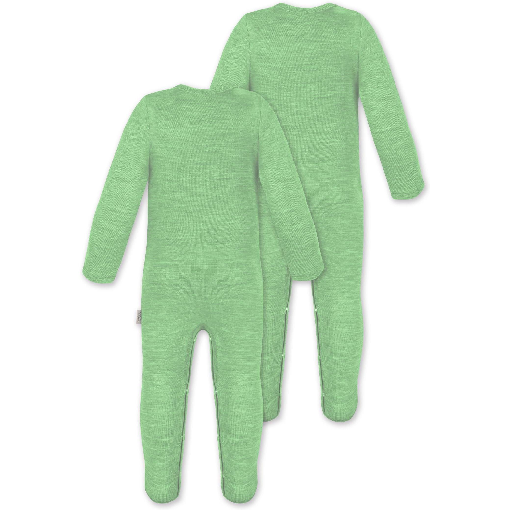 Thumbnail - Normani, Herren, Strampler, 2er Pack Baby Merino Strampler „Levin" - 9411, Grün, (68)