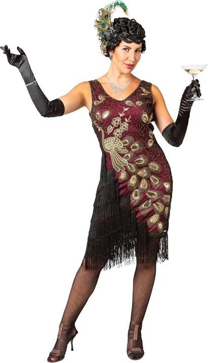 Image du produit Orlob Robe charleston paon, rouge/noir (L, XL)