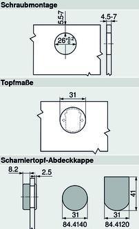 Image du produit Blum Charnière de porte en verre Clip top