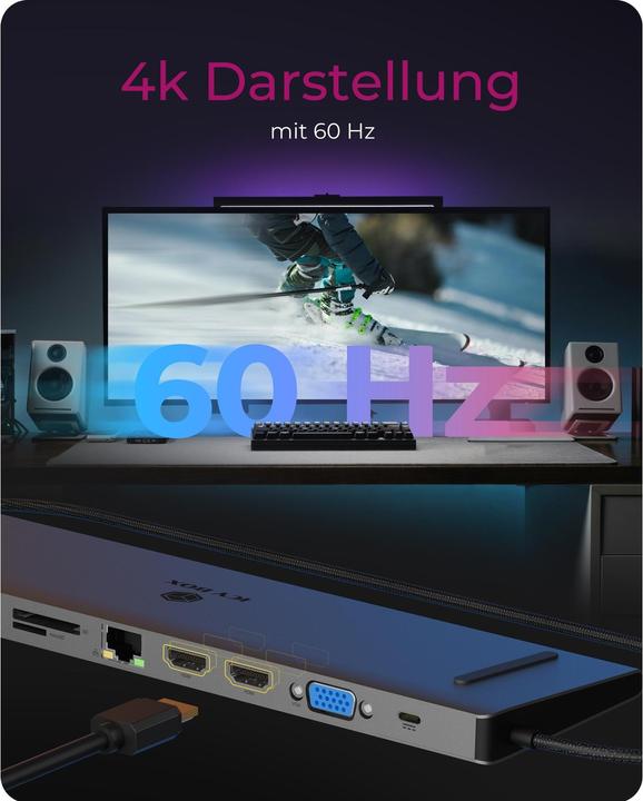 Actual product image Icy Box IB-DK2106a-CPD (USB-C, 7 Ports)