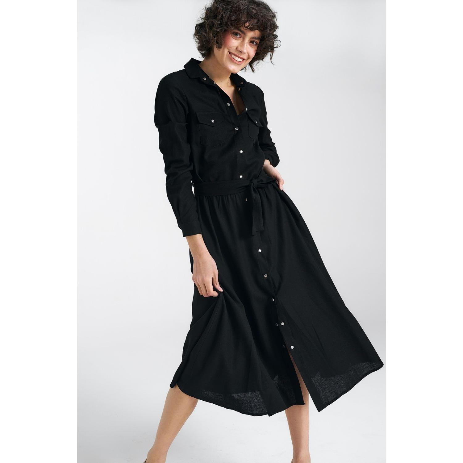 Nife, Damen, Kleider, Alltagskleid model, Schwarz, (42)