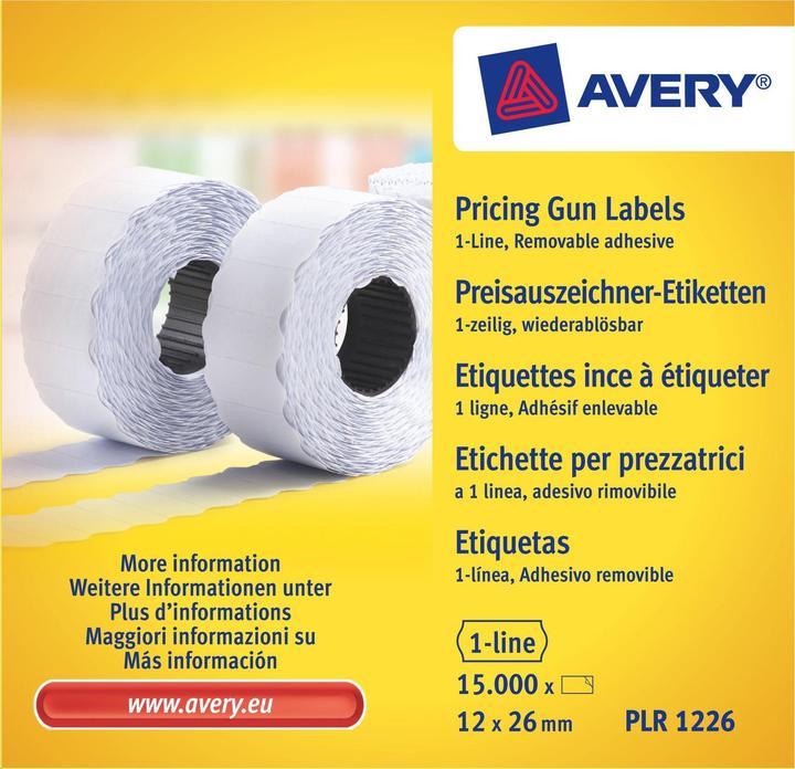 Produktbild Avery Preisauszeichner-Etiketten, 1-zeilig