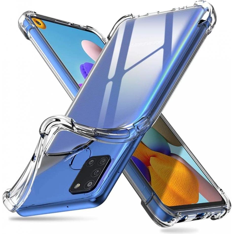 Screenguard Samsung Galaxy A21s Hülle Crystal Soft Airbag Bumper (Samsung Galaxy A21s), Smartphone Hülle, Transparent