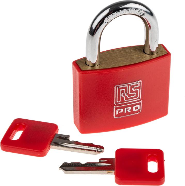 Immagine prodotto RS PRO Red Plastic Coated Brass Padlock