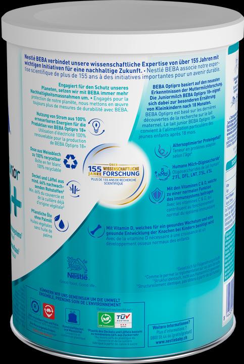 Valori nutrizionali e ingredienti Beba Optipro Junior 18+ (800 g, a partire da 18 m.)