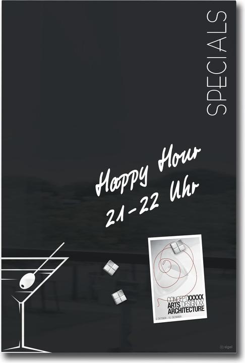 Image du produit Sigel Tableau magnétique en verre Artverum avec design (Tableau magnétique, 40 x 60 cm)