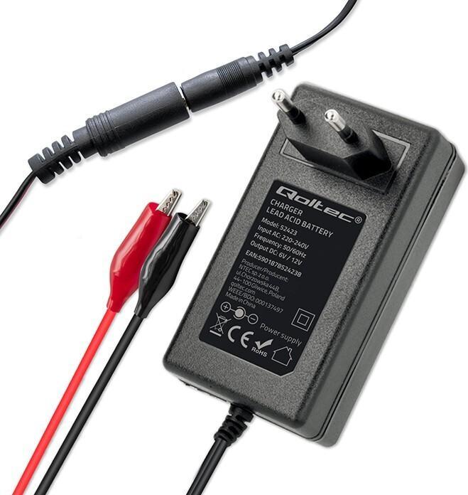 Produktbild Qoltec Ladegerät für AGM GEL STD 6V 12V Batterie 1,5A (12V, 6V, 1.50 A)