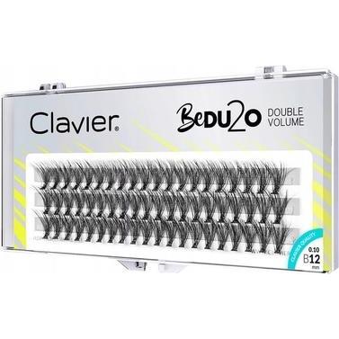 Clavier, Künstliche Wimpern, CLAVIER BeDU2O Double Volume kępki rzęs 12mm