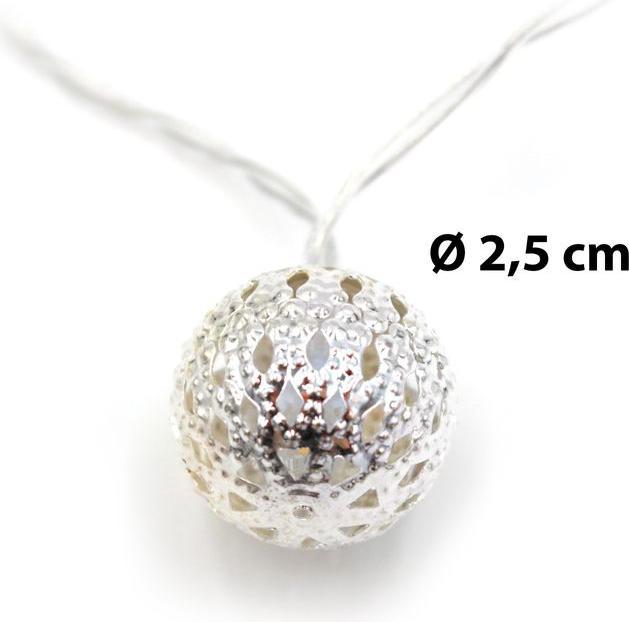 Immagine prodotto Hermex Catena luminosa a LED da 1,65 m Ghirlanda luminosa a sfere di metallo (1.65 m)