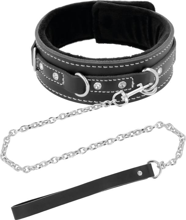 Image du produit Darkness Collier Noir En Fourrure Avec Leash