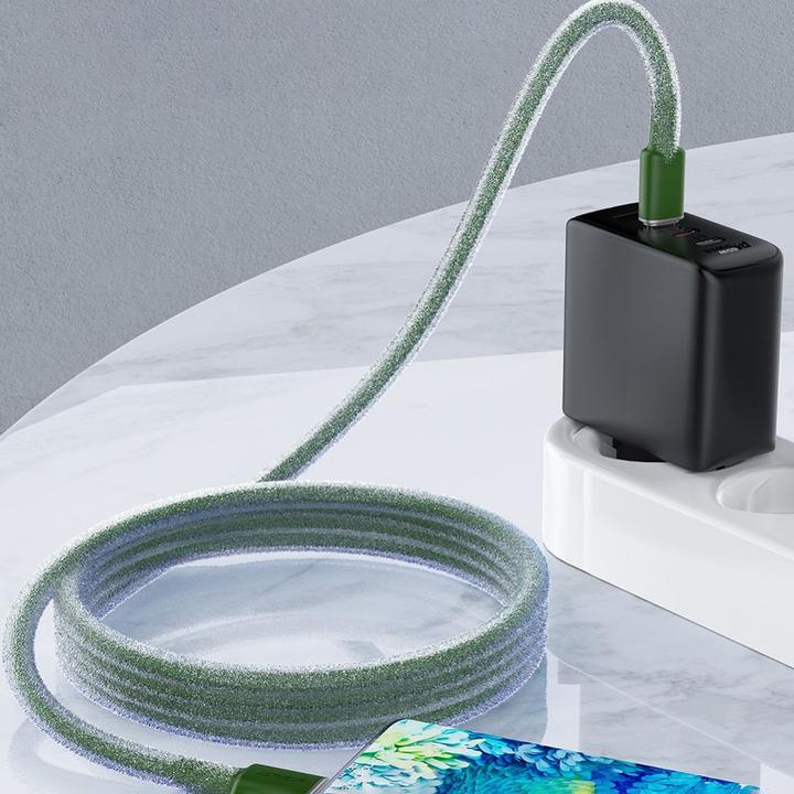 Produktbild Acefast cable USB Type C - USB Type C 1.2m, 60W (20V / 3A) green (C2-03 oliver green) (1.20 m, USB 2.0, 60 W)