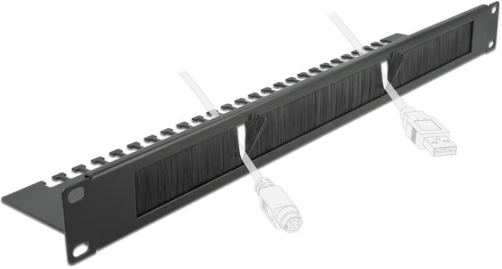 Produktbild Delock Cable Management Brush Strip with Cable Support Plate