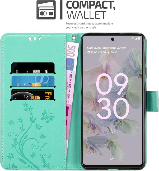 Produktbild Cadorabo Hülle für Google PIXEL 6A mit Blumen Muster (Google Pixel 6a)