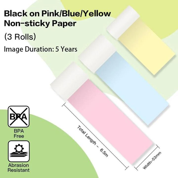 Actual product image Phomemo Sticker paper for T02 & Q02 & M02 (3 rolls/box)