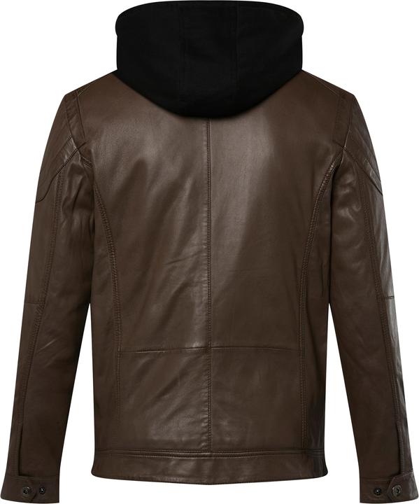Produktbild Men+ Lederjacke, Leder, abnehmbare Jersey-Kapuze, Zipper, bis 7 XL (7XL)