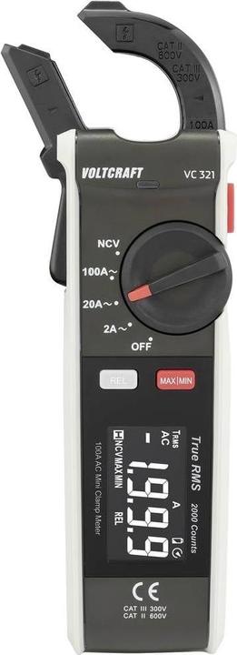 Actual product image Voltcraft VC-321 Current clamp CAT II 600 V, CAT III 300V Display (counts): 2000 (CAT II 600V, CAT III 300V)