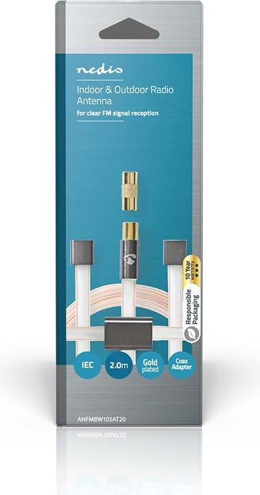 Actual product image Nedis Coaxial cable | IEC (coax) plug | IEC (coax) plug | gold-plated | 50 Ohm | unshielded | 2 (50 dB, Antenna cable)