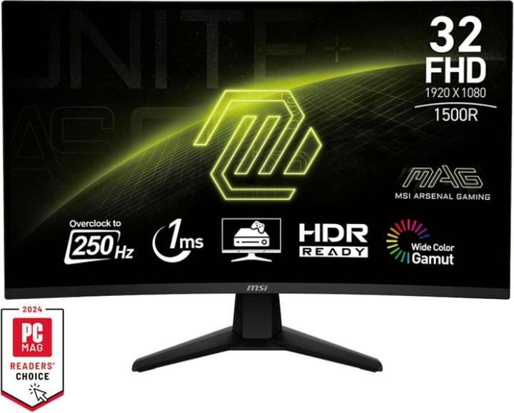 Produktbild GameMax MegaDeal Striker SET2729 + MSI MAG 32C6X Curved Monitor, 80cm (32") (480 GB, 16 GB, GeForce RTX 5060)