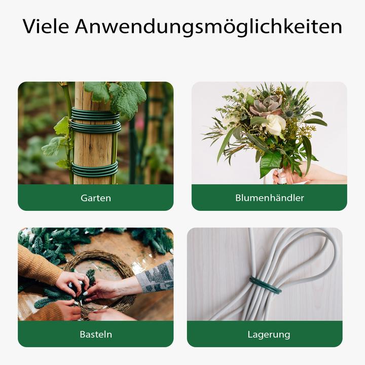 Produktbild Wiltec Gartendraht grün Ø2mm Bindedraht 50m Stahl verzinkt PVC Pflanzendraht (50 m)