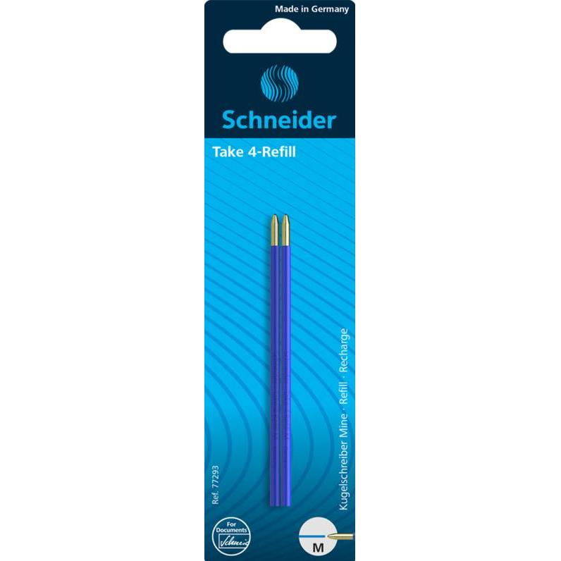 Schneider, Ersatzpatrone, Ersatz Vierfarbmine für Take 4 blau Strichstärke: M (Nachfülleinheit, Blau)
