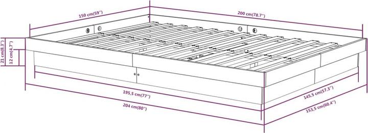 Produktbild vidaXL Bettgestell (200 x 200 cm)