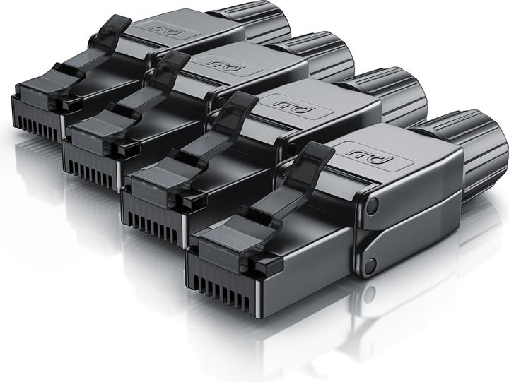 Primewire 4x connecteur réseau RJ45 CAT 8 câblable sur le terrain, connecteur CAT8 pour câble LAN câble réseau (Câble réseau Connecteur)