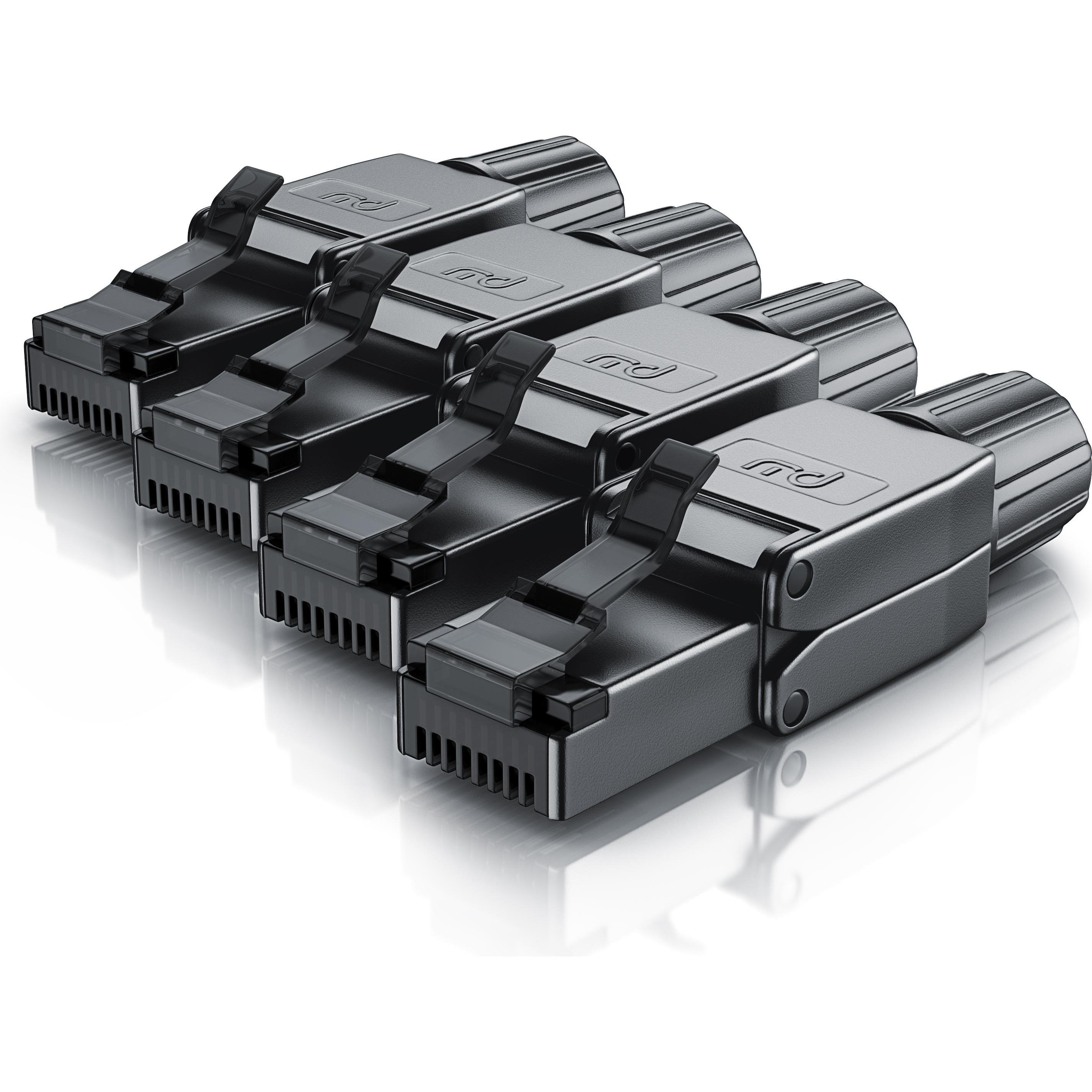 Primewire 4x Netzwerkstecker feldkonfektionierbar RJ45 CAT 8, Steckverbinder CAT8 für LAN Kabel Netzwerkkabel (Netzwerkk...