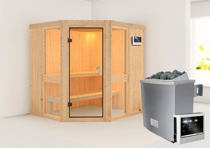 Actual product image Karibu Amelia 1 without roof rim (9 KW external control)