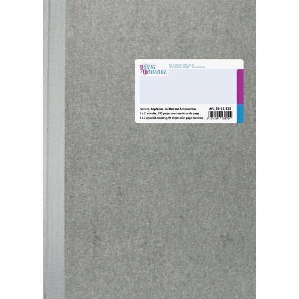 König & Ebhardt, Formular, Geschäftsbuch A4 mit Kopfleiste rautiert 96 Blatt hellblau (96 x)