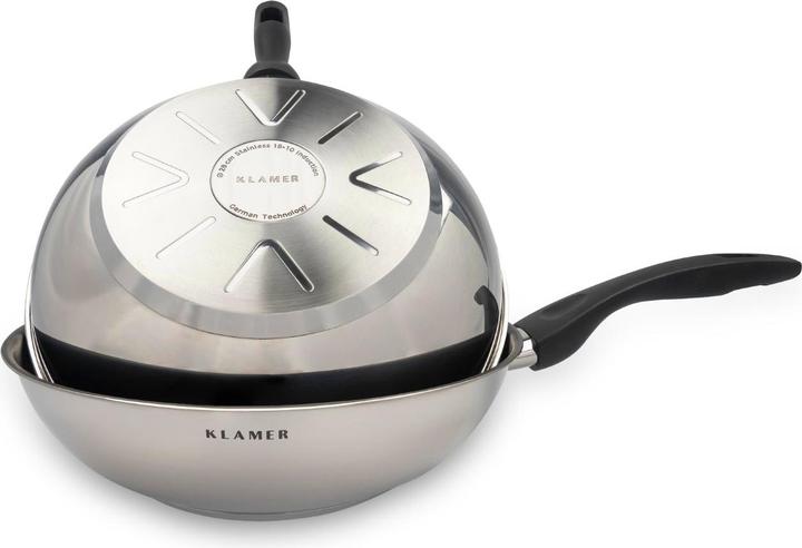 Actual product image KLAMER Stainless steel wok (28 cm, Wok, Stainless steel)